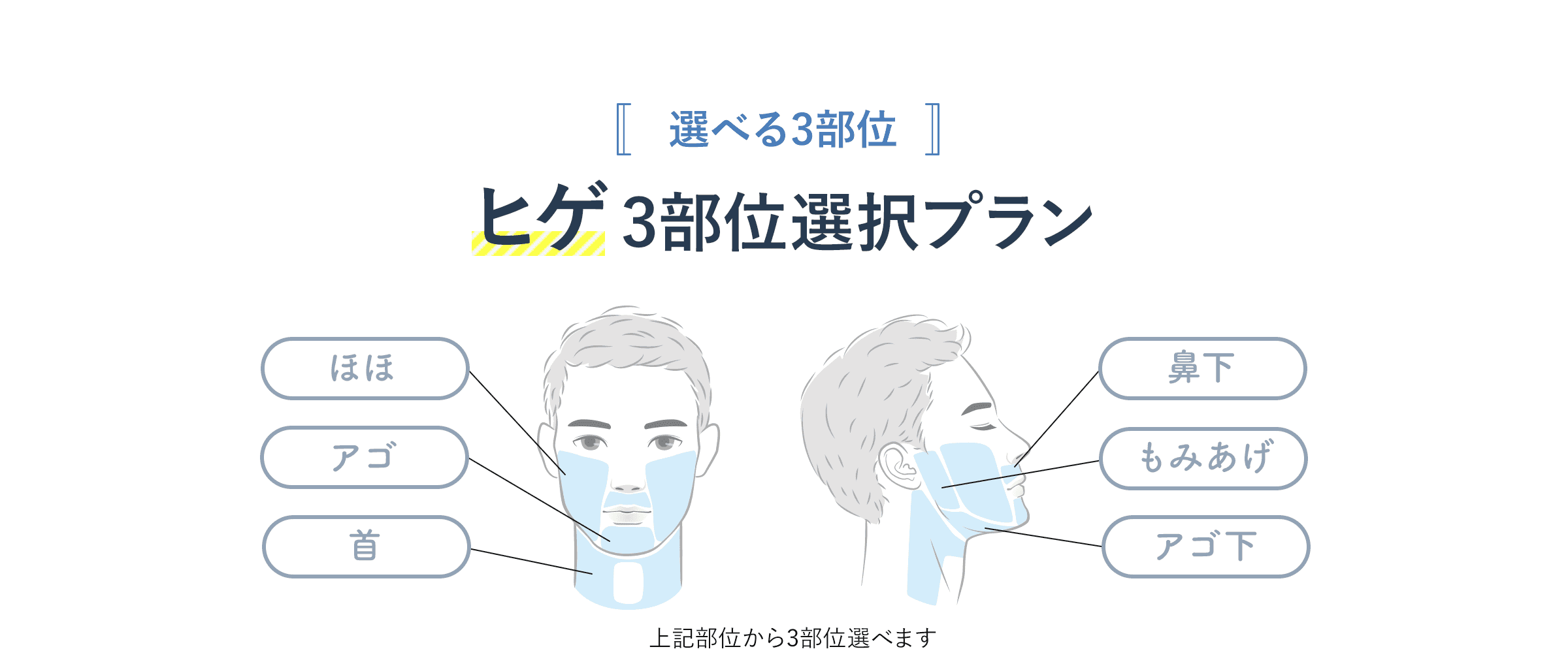 選べる3部位 ヒゲ 3部位選択プラン