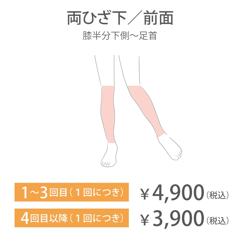 両ひざ下／前面