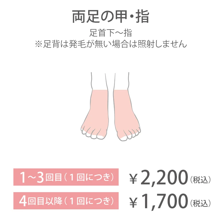両足の甲・指