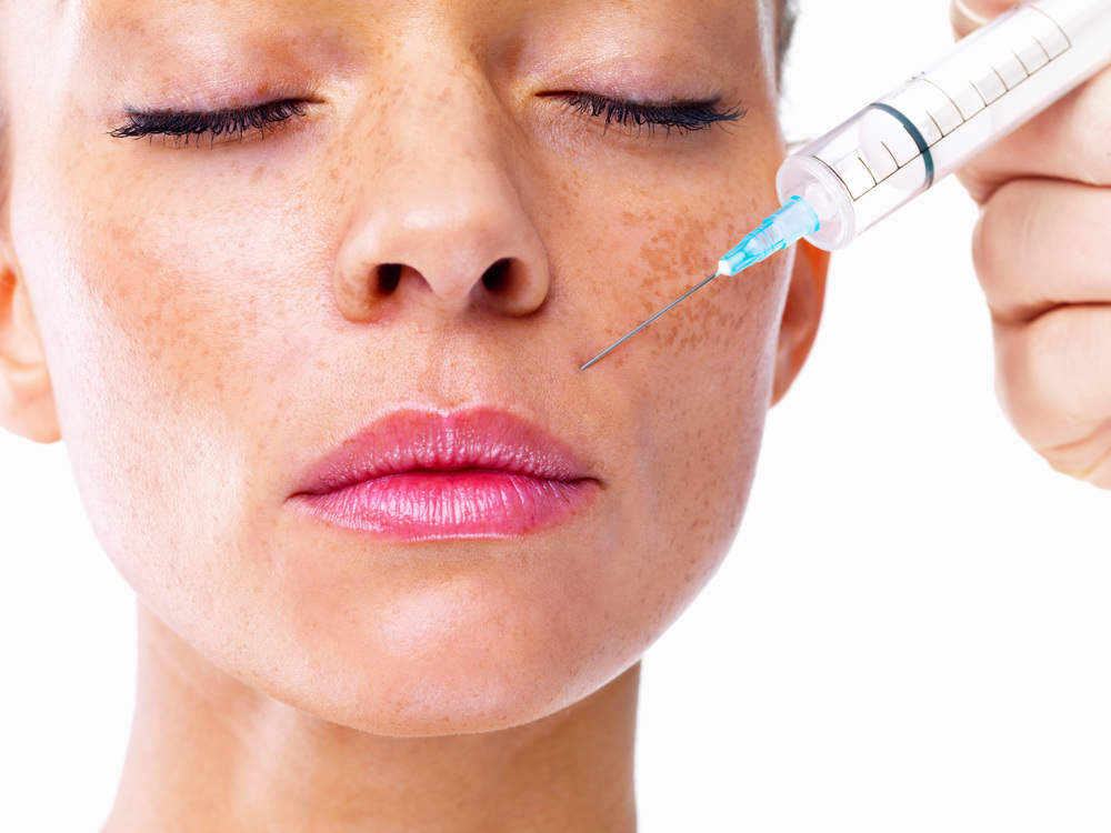 しわ取り注射の様子